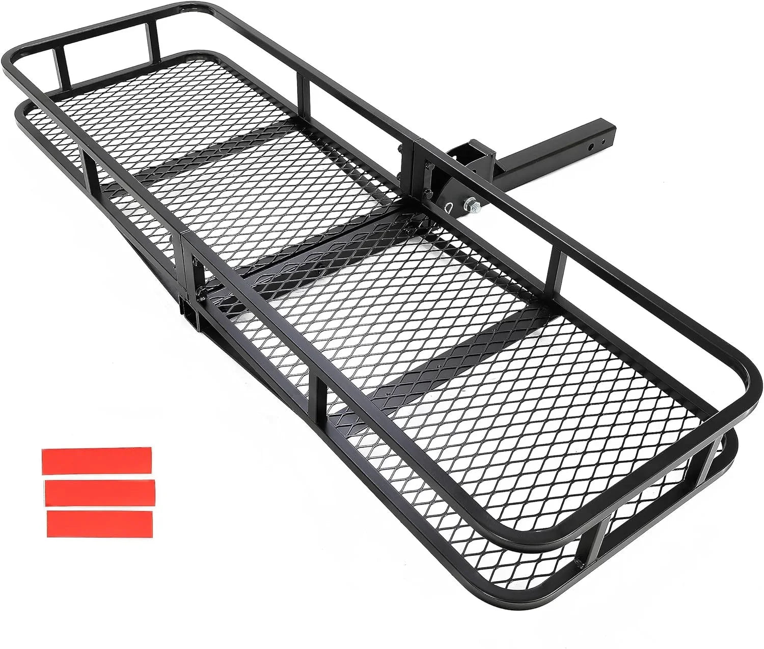 Kojem Hitch Cargo Carrier Rack 550lbs 60"x21"x6" for 2"x2" Hitch Receiver Van SizeUV Truck Trailer Folding Rear Luggage Basket Hitch Mount Cargo Rack