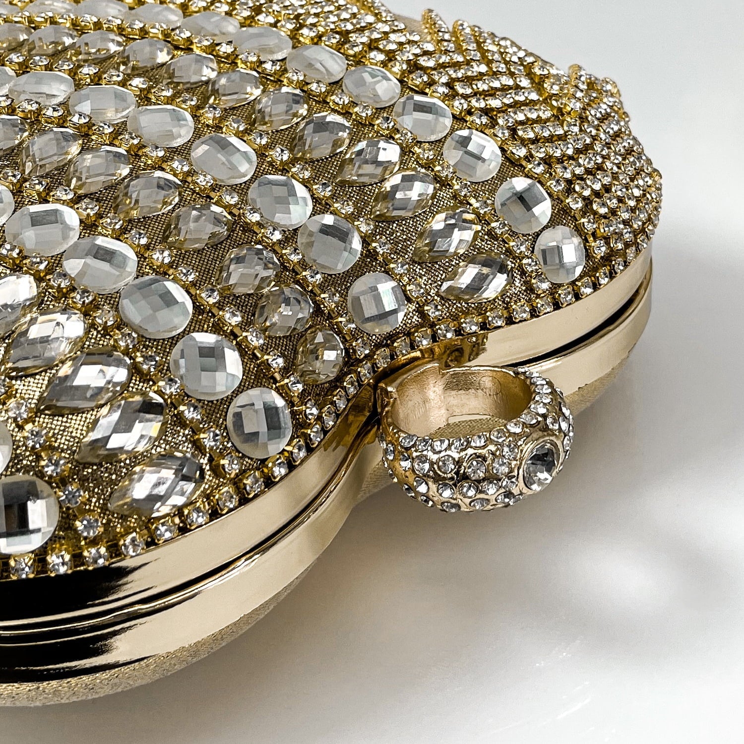 Geiomoo Heart Sizehape Tassel Evening Clutch Bag, Women Luxury Rhinestones Purse Handbag for Wedding Party