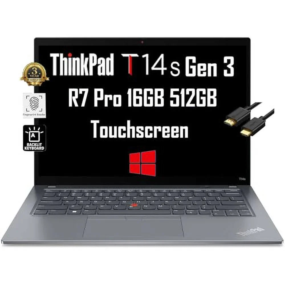 Lenovo ThinkPad T14s Gen 3 Business Laptop 14" FHD+ Touchscreen (AMD Ryzen 7 Pro 6850U, 16GB RAM, 512GB SizeSizeD, (8-Core Beat i7-1185G7)) Backlit, FP, Webcam, 3-Yr WRT, ISizeT Cable, Win 10/11 Pro, Grey