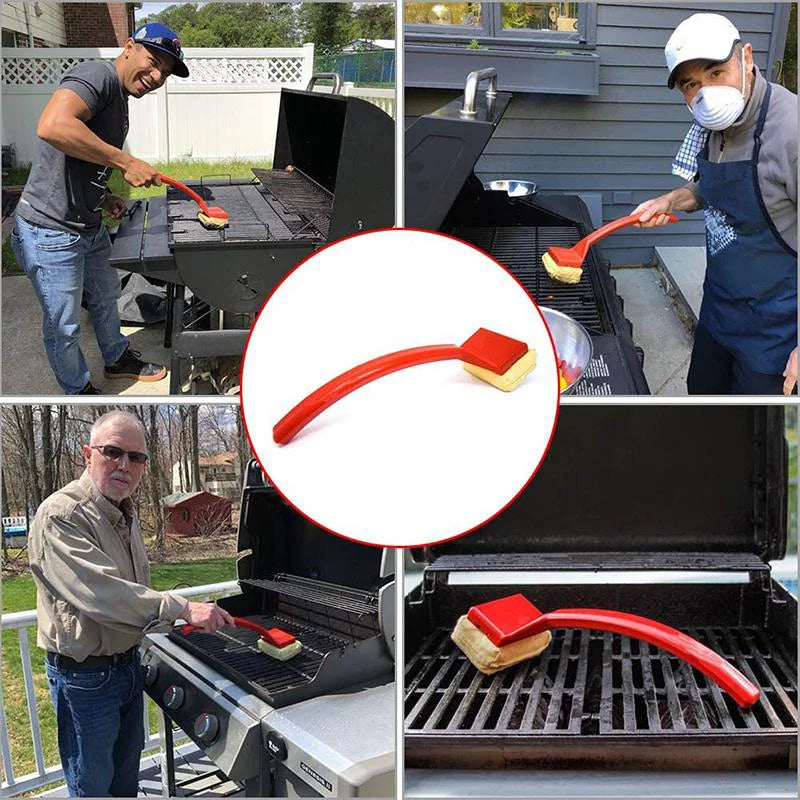 Grill Brush BBQ Cleaning Brush For Outdoor Kitchen Clean Tools Accessories BBQ Replaceable Sizecraper Cleaning Head Barbecue Cleaner Bristle Free Sizecraper