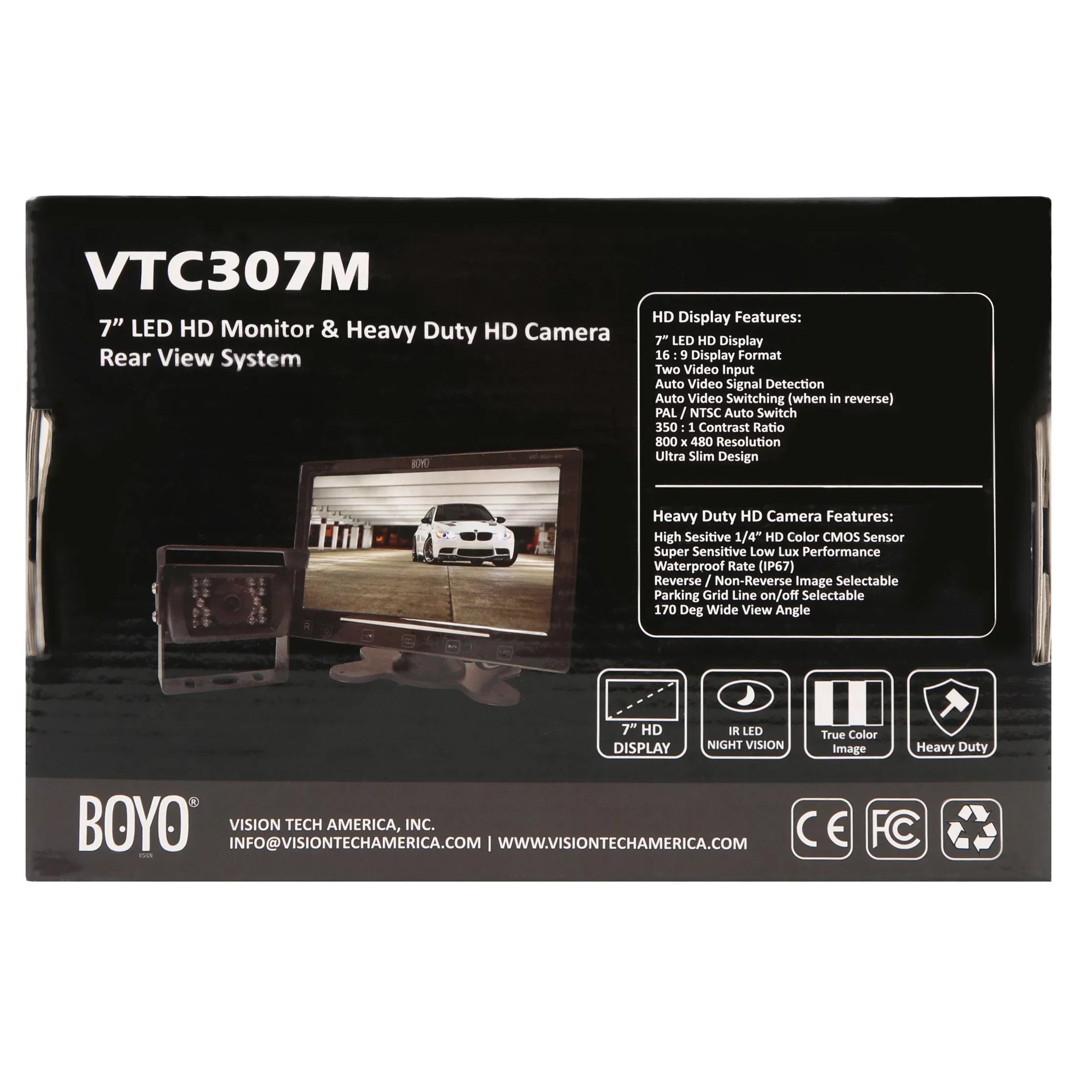 BOYO VTC307M Backup Camera Sizeystem, Heavy-Duty and 7" Monitor