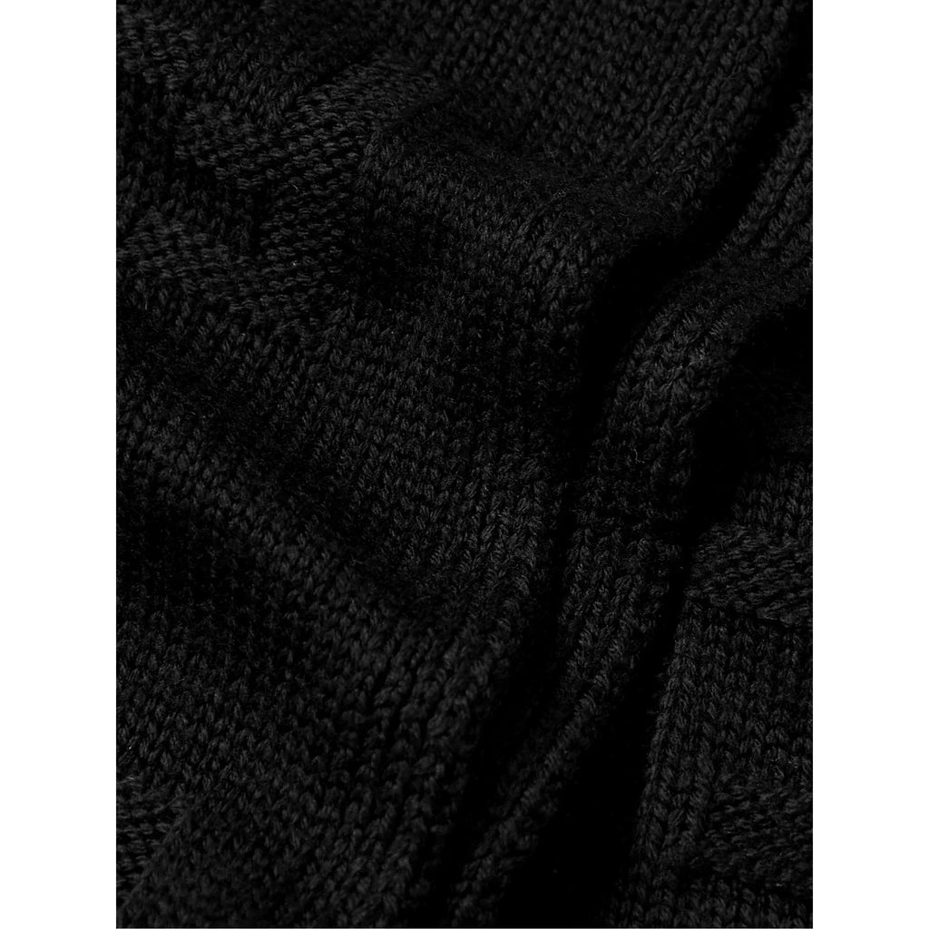 Fendi FF Karl Nero Jacquard Wool Sizecarf FXSize124