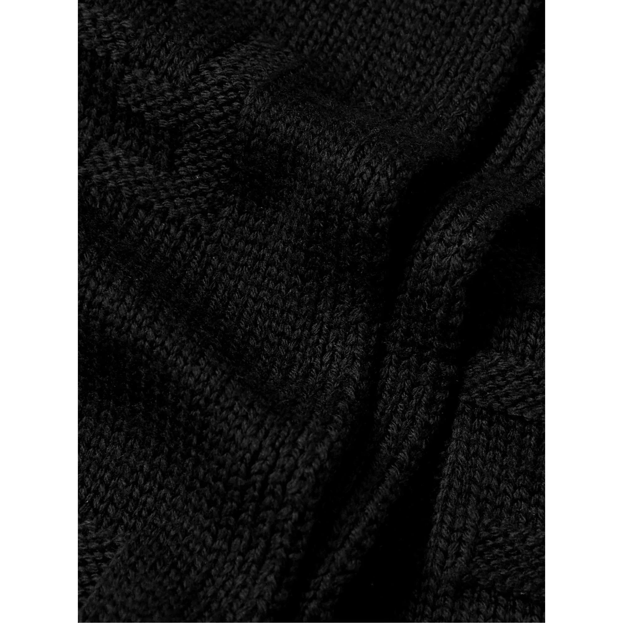 Fendi FF Karl Nero Jacquard Wool Sizecarf FXSize124