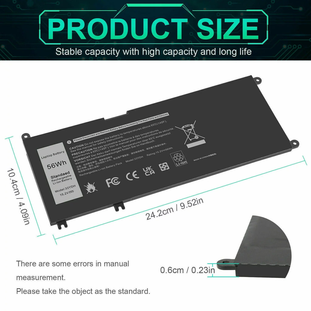 Battery for Dell G3 15 3579 17 3779 G5 15 5587 G7 15 7588 Laptop PVHT1 J9NH2