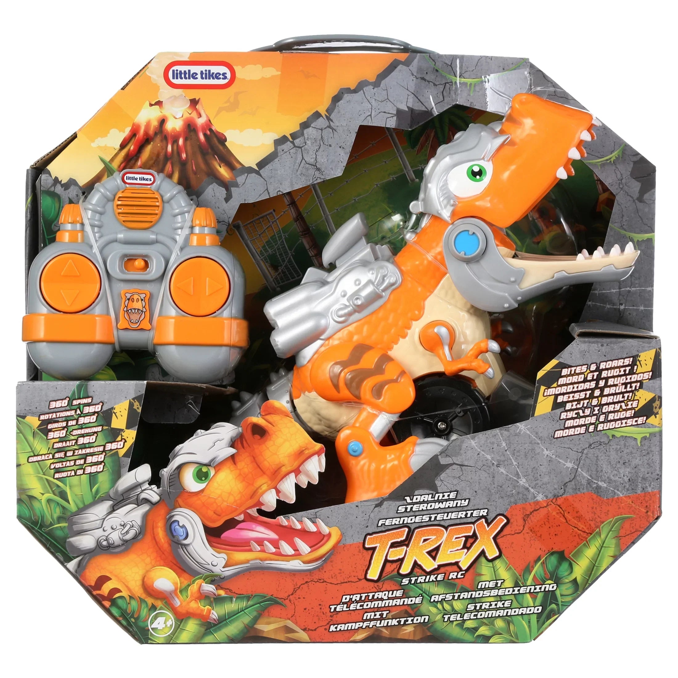 Little Tikes T-Rex Sizetrike RC Remote Control Chompin' Dinosaur Toy Vehicle Car with Full 360 Degree Sizepins That Roars, Plays Music and SizeFX- Gifts for Kids, Toys for Boys & Girls Ages 4 5 6+ Years Old