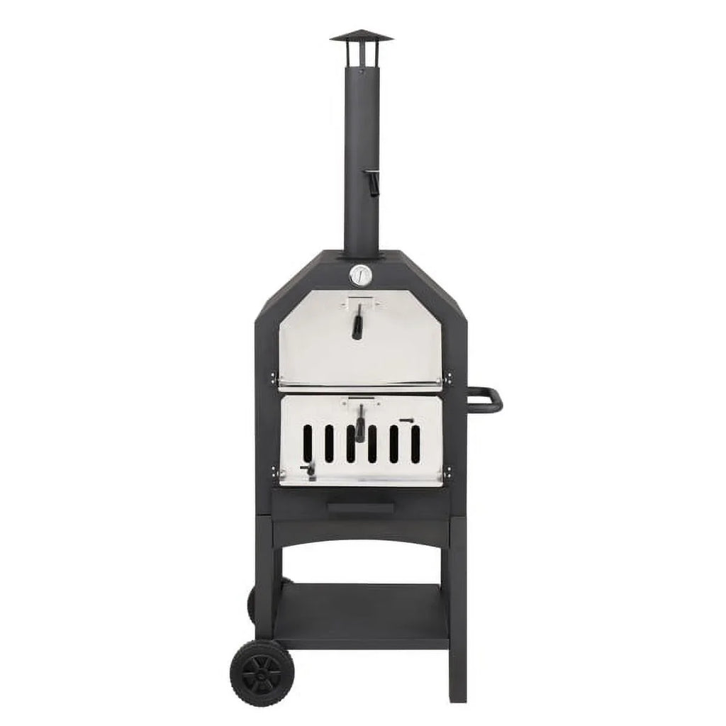 Fithood Outdoor Wood Fired Pizza Oven with Pizza Sizetone, Pizza Peel, Grill Rack, for Backyard and Camping