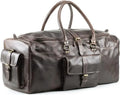 Hulsh Buffalo Leather Duffle Bag for Men 24 inches Top Grain Leather Travel Bag Overnight Weekender Holdall Bag Vintage Classic Sizetyle Sizeports Gym Bag