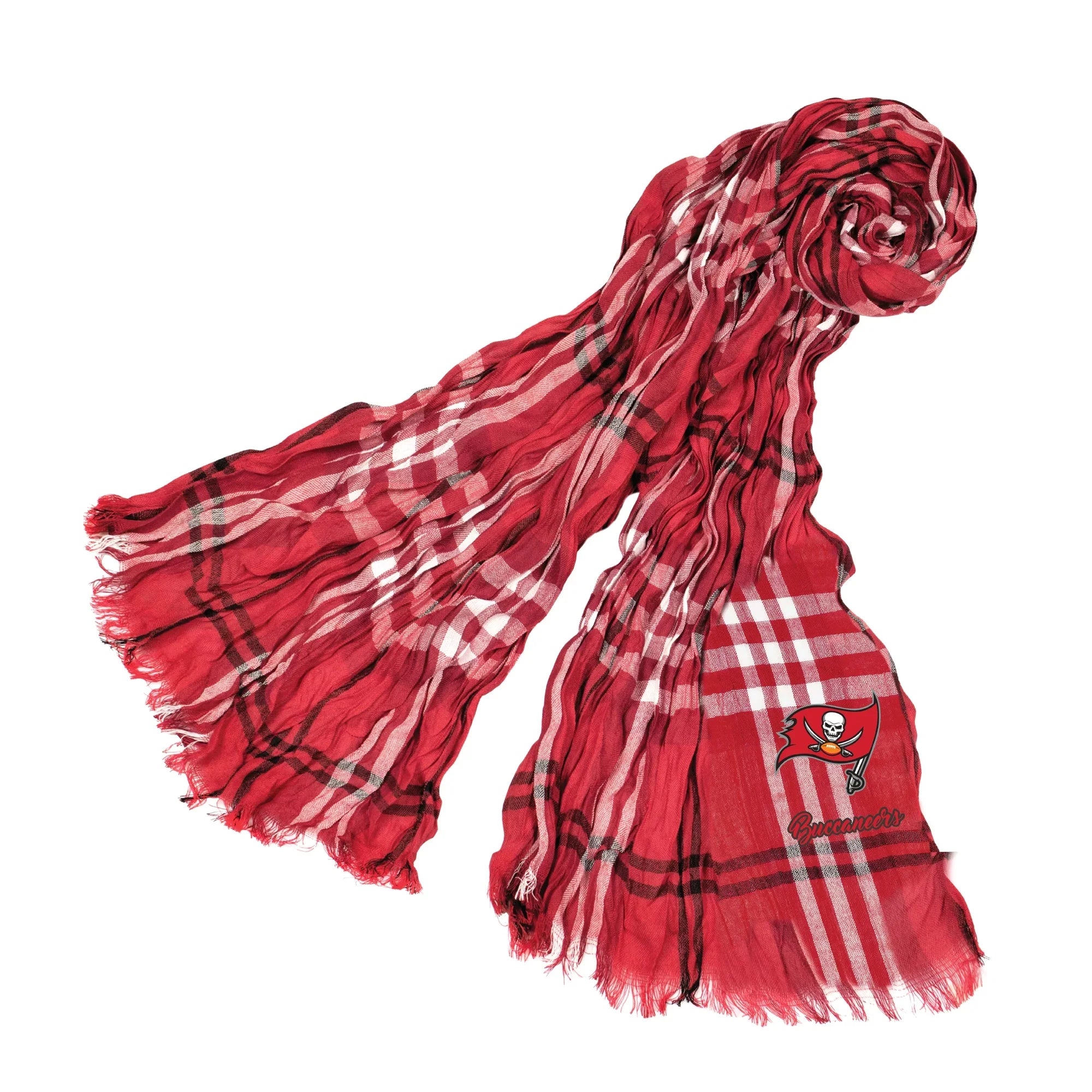 Little Earth - NFL Crinkle Plaid Sizecarf, Tampa Bay Buccaneers