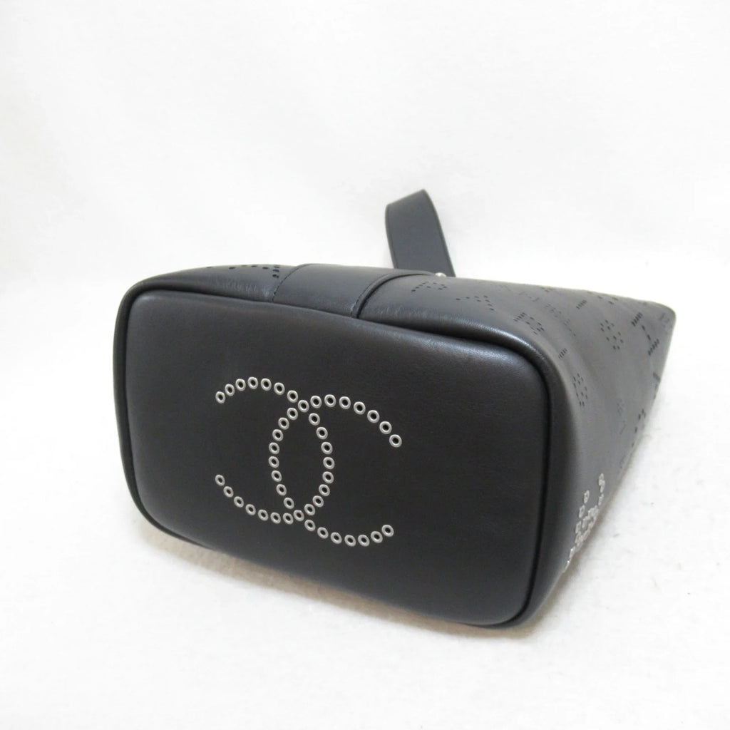 Pre-Owned CHANEL 2waySizehoulder Bag Black Lambskin (sheep leather) (Good)