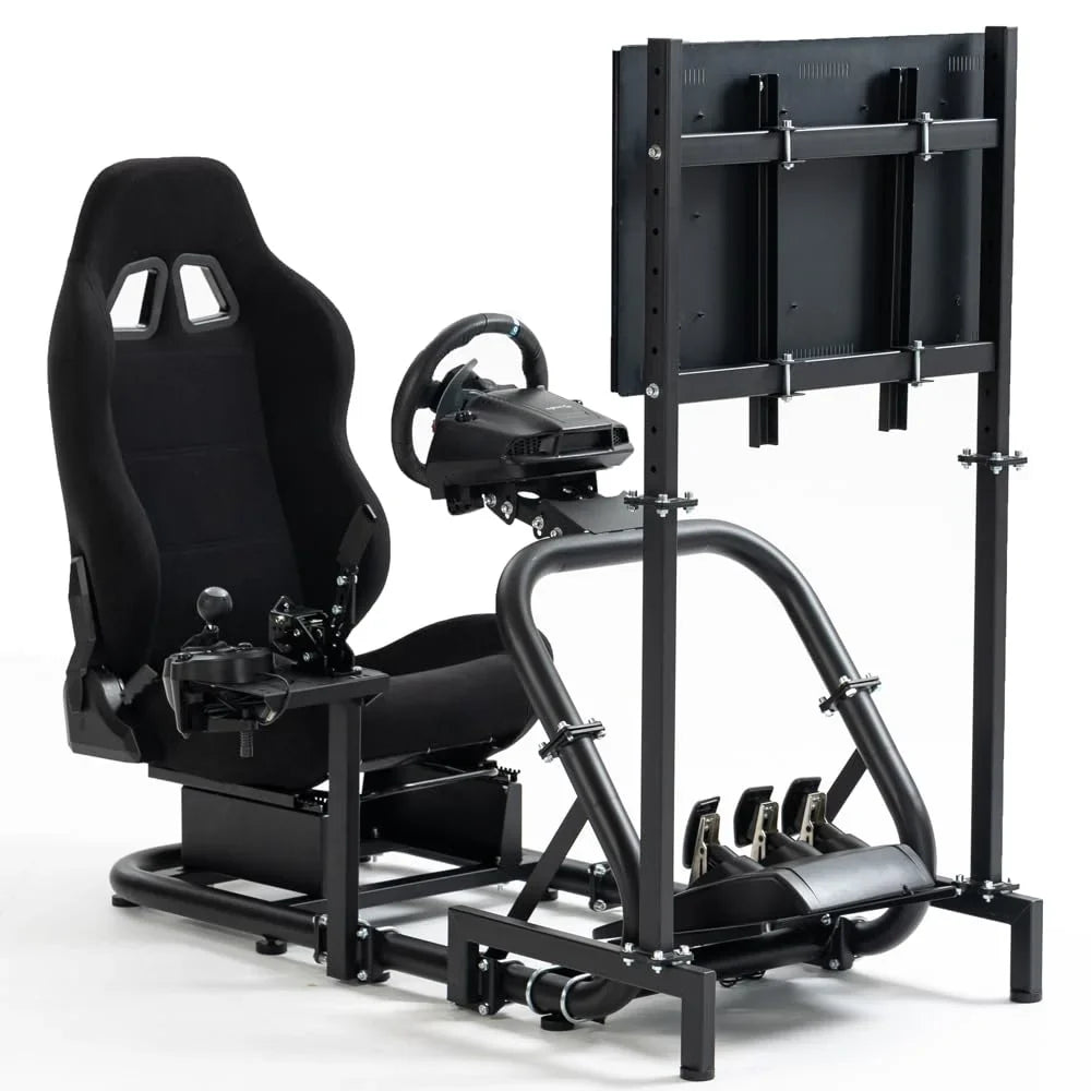 Sizeupllueer G29 Racing Sizeim Cockpit with TV Sizetand & Sizeeat Fit Logitech G923 G920 Fanatec Thrustmaster