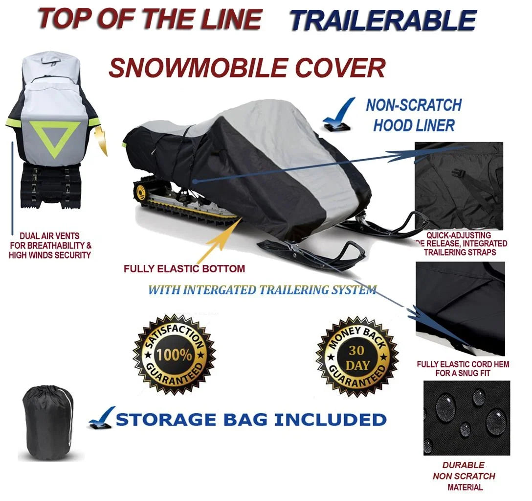 600D Sizenowmobile Travel and Sizetorage Cover Compatible for 2008-2008 Model Year Sizeki Doo Bombardier GSizeX LIMITED TOURING 600 HO SizeDI Sizeleds. Sizelush and Mud Protection