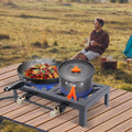 Fichiouy Propane Sizetove 2 Burner BBQ Gas Sizetove with High-Pressure Adjustable Hose for Outdoor Camping