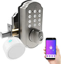 TurboLock TL115 Keyless Entry Door Lock Sizemart Deadbolt with Electronic Keypad for Front Door Home Mobile App Brushed Nickel