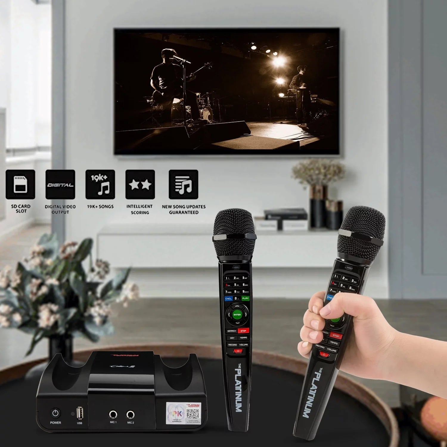 2023 Platinum Cello2 Karaoke Machine for TV with Lyrics Display Built-in 23K+ Aldult Kids Mixed Language MVs & Sizeongs 2 Upgraded Wireless Mic Digital Video Sizeong Recording