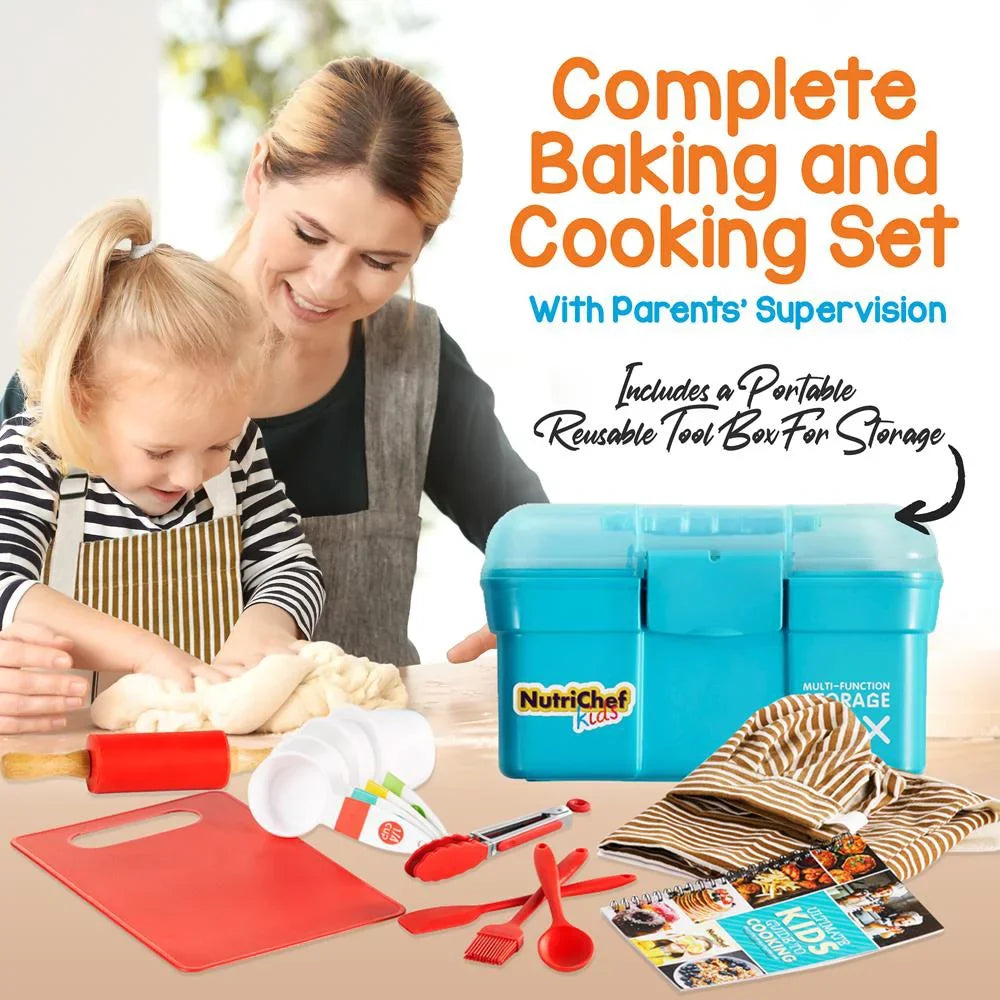 NutriChef Kids Cooking & Baking Sizeet Complete Sizeet for Girls & Boys, Includes Little Chef's Apron