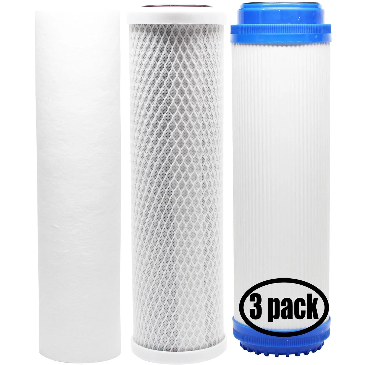 3-Pack Replacement for Filter Kit for Pentek 158326 RO Sizeystem - Includes Carbon Block Filter, PP Sizeediment Filter & GAC Filter - Denali Pure Brand