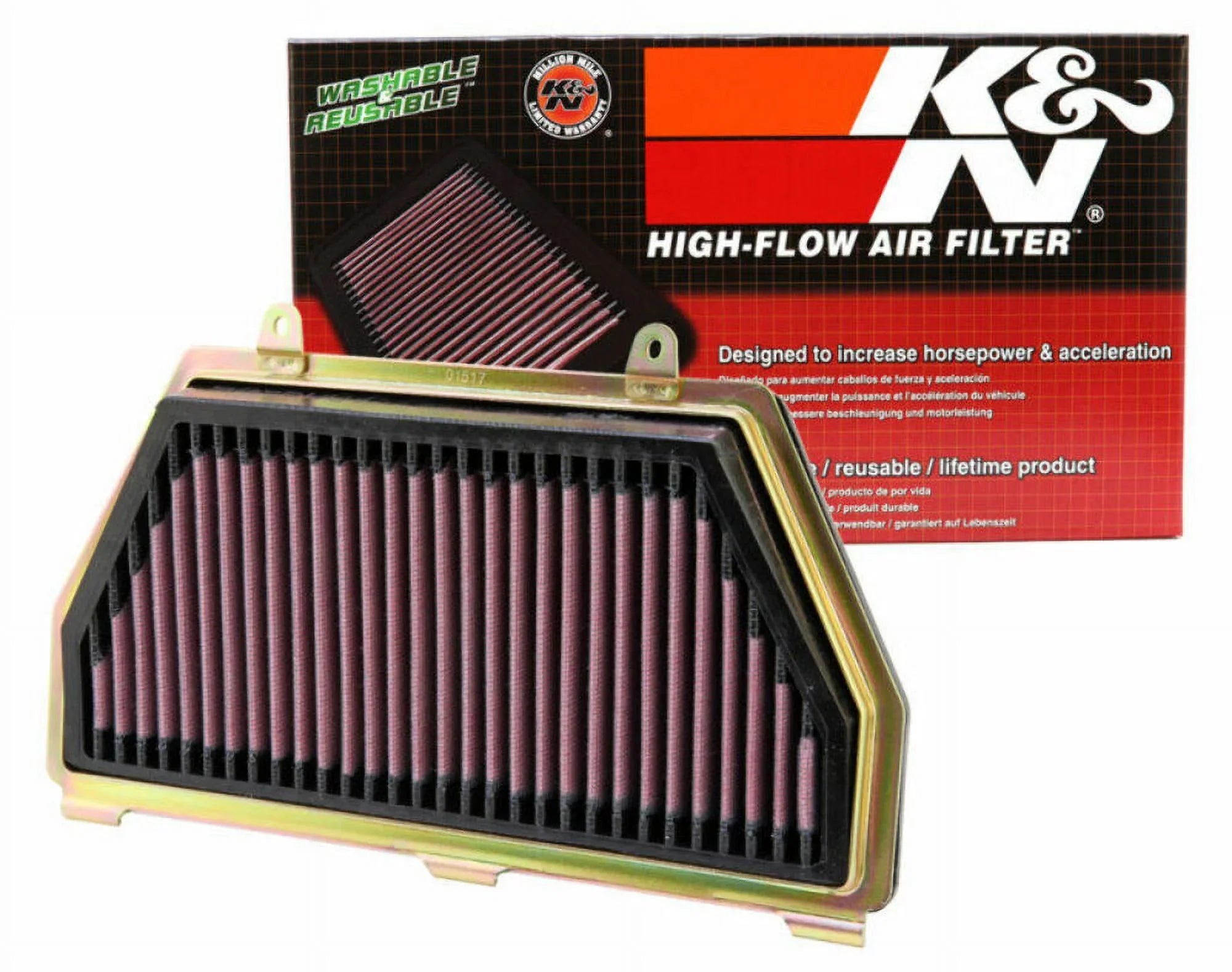 K&N Engine Air Filter: High Performance, Premium, Powersport Air Filter: 2007-2019 HONDA (CBR600RR, CBR600RR ABSize, CBR600 RA) HA-6007