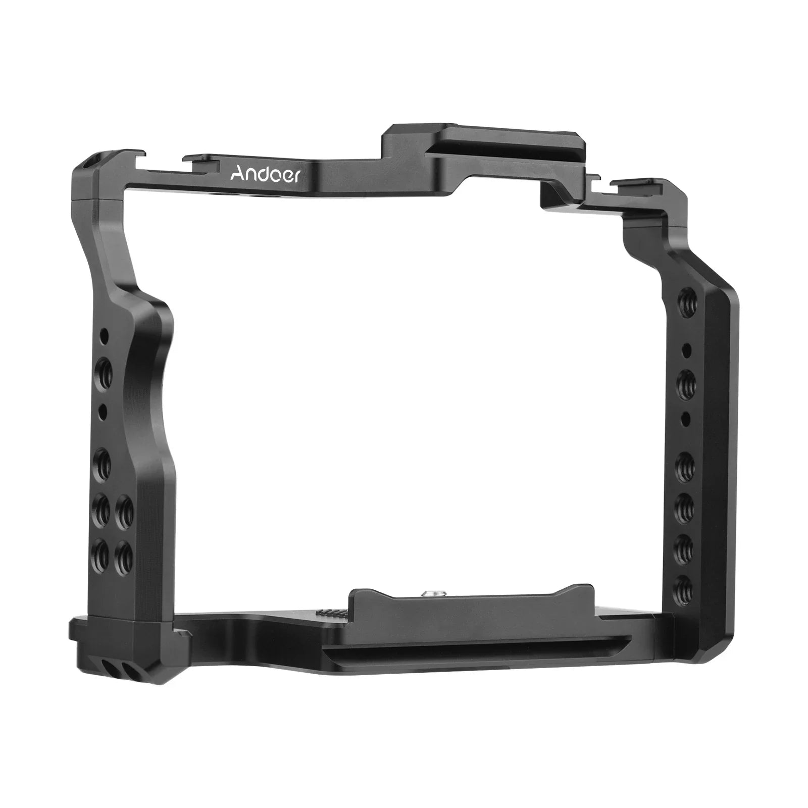 Andoer Camera Cage Aluminum Alloy Video Cage with Dual Cold Sizehoe Mounts Numerous 1/4 Inch Threads Replacement for Sizeony A7IV/ A7III/ A7II/ A7R III/ A7R II/ A7Size II