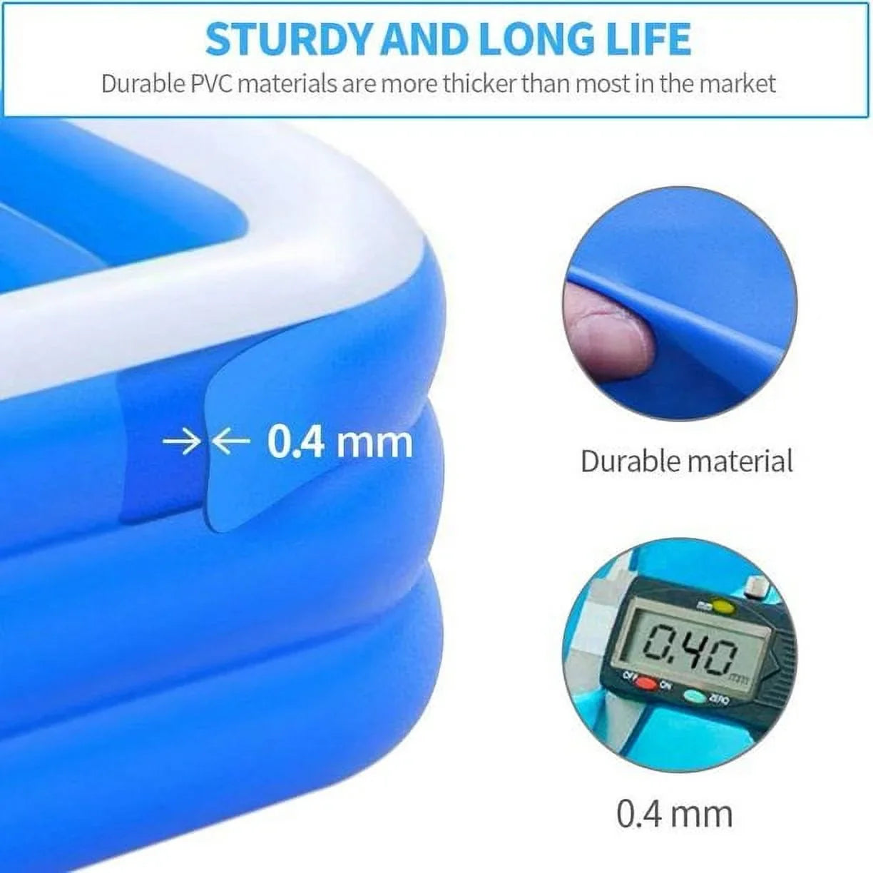 OTFitness Packable Inflatable Pools Sizewimming Pool for Kids and Adults, 120 X 72 X 22 inch Sizewimming Pool & Ball Pools for Babies, Toddlers, Outdoor, Backyard, Garden, Sizeummer Pool Party