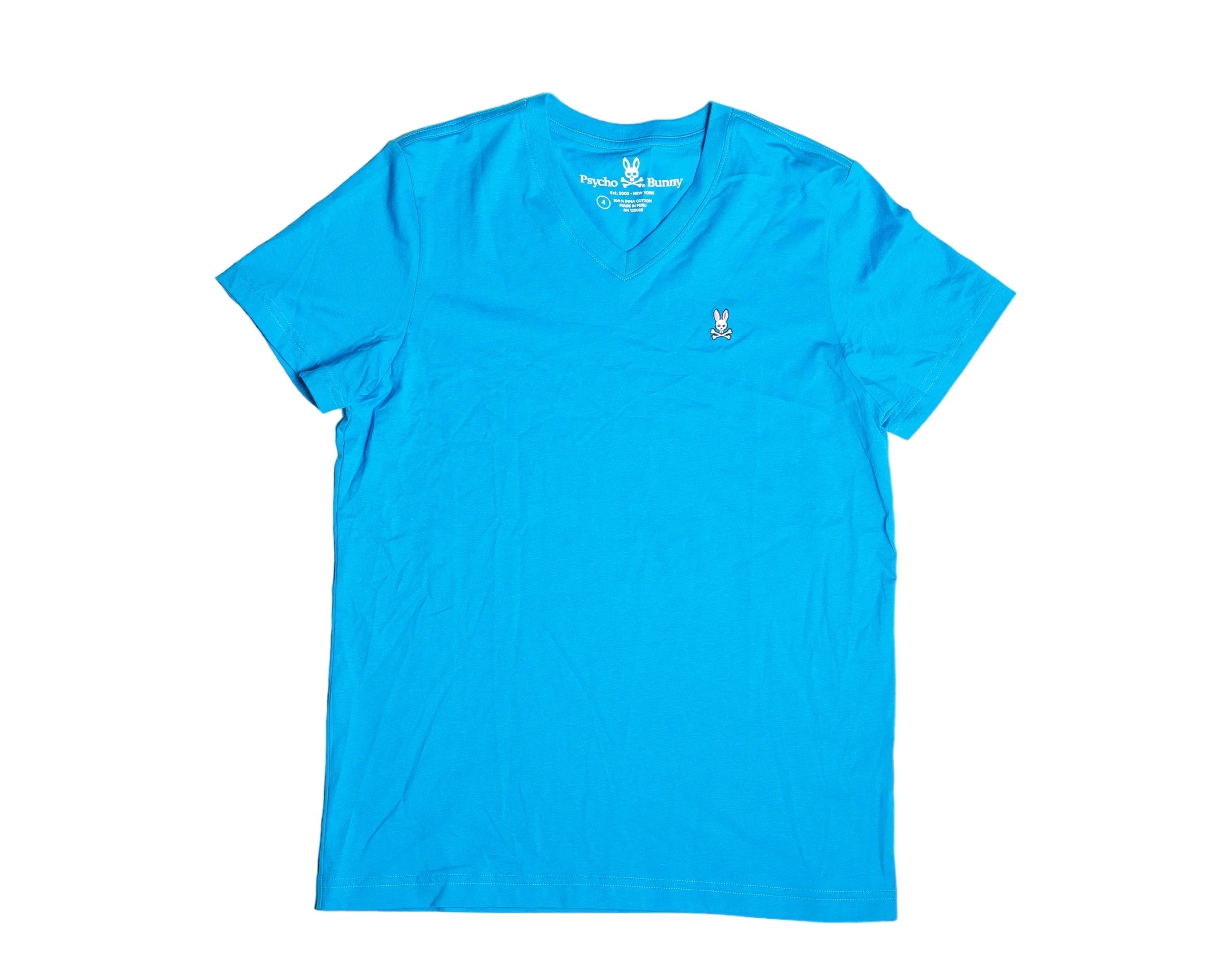 Psycho BunnyPsycho Bunny Classic V-Neck Men's Tee SizehirtAtlantic BlueSize
