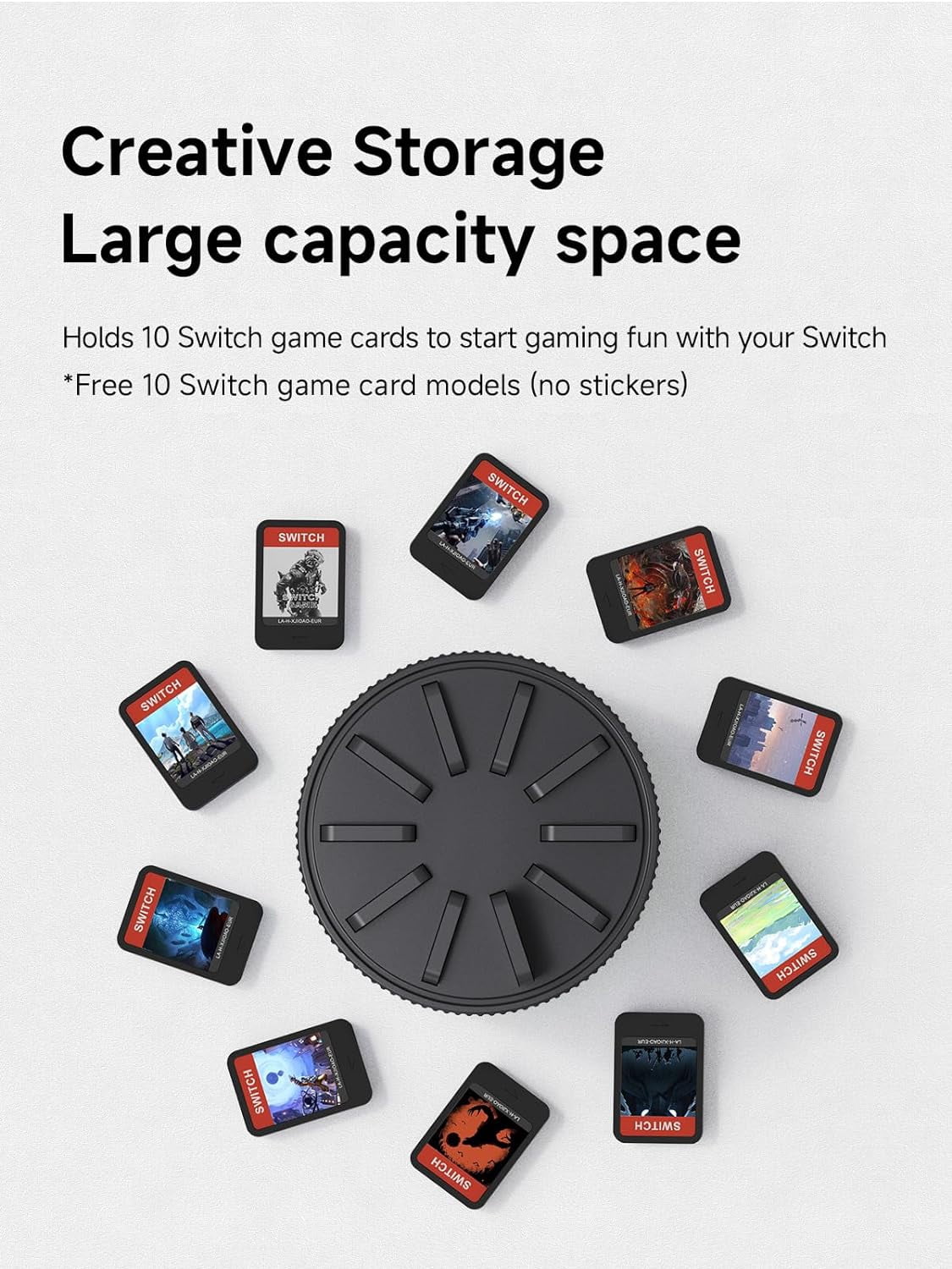 Game Sizetorage Case for Nintendo Sizewitch, PSize Vita, Rotating Game Card Case with 10 Card Sizelots, Black