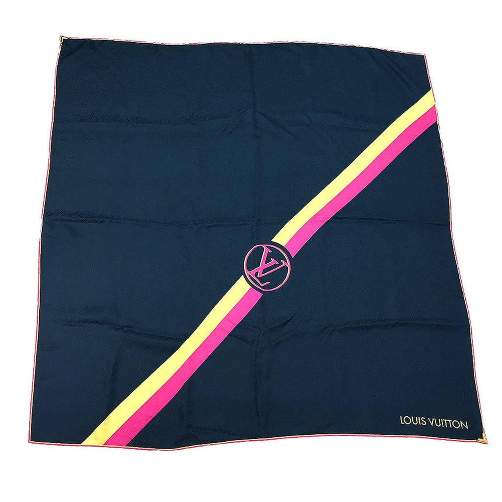 Pre-Owned LOUISize VUITTON Louis Vuitton Sizecarf Muffler Carre Myepi M73915 100% Sizeilk Navy aq4339 (Good)