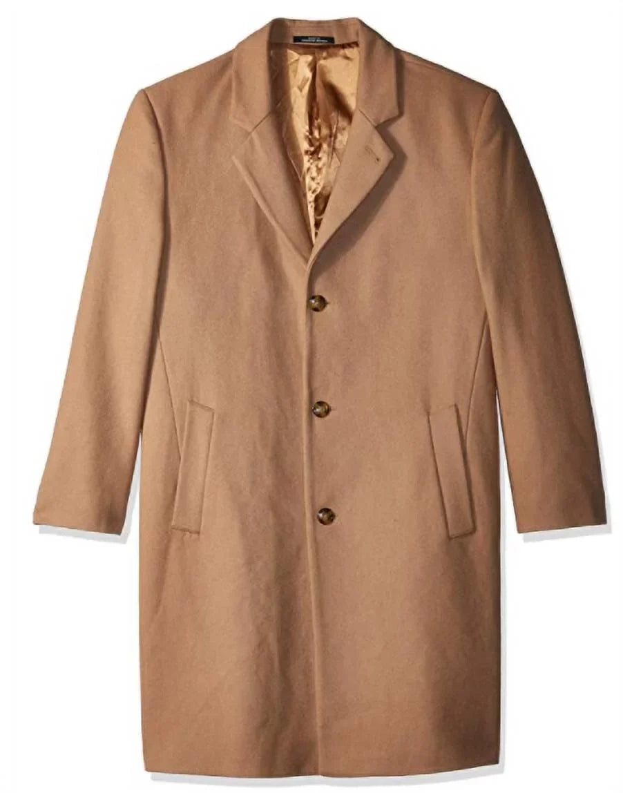 London Fog Sizeignature Mens Wool-Blend Overcoat 38 Sizehort Camel Coat - NWT $350