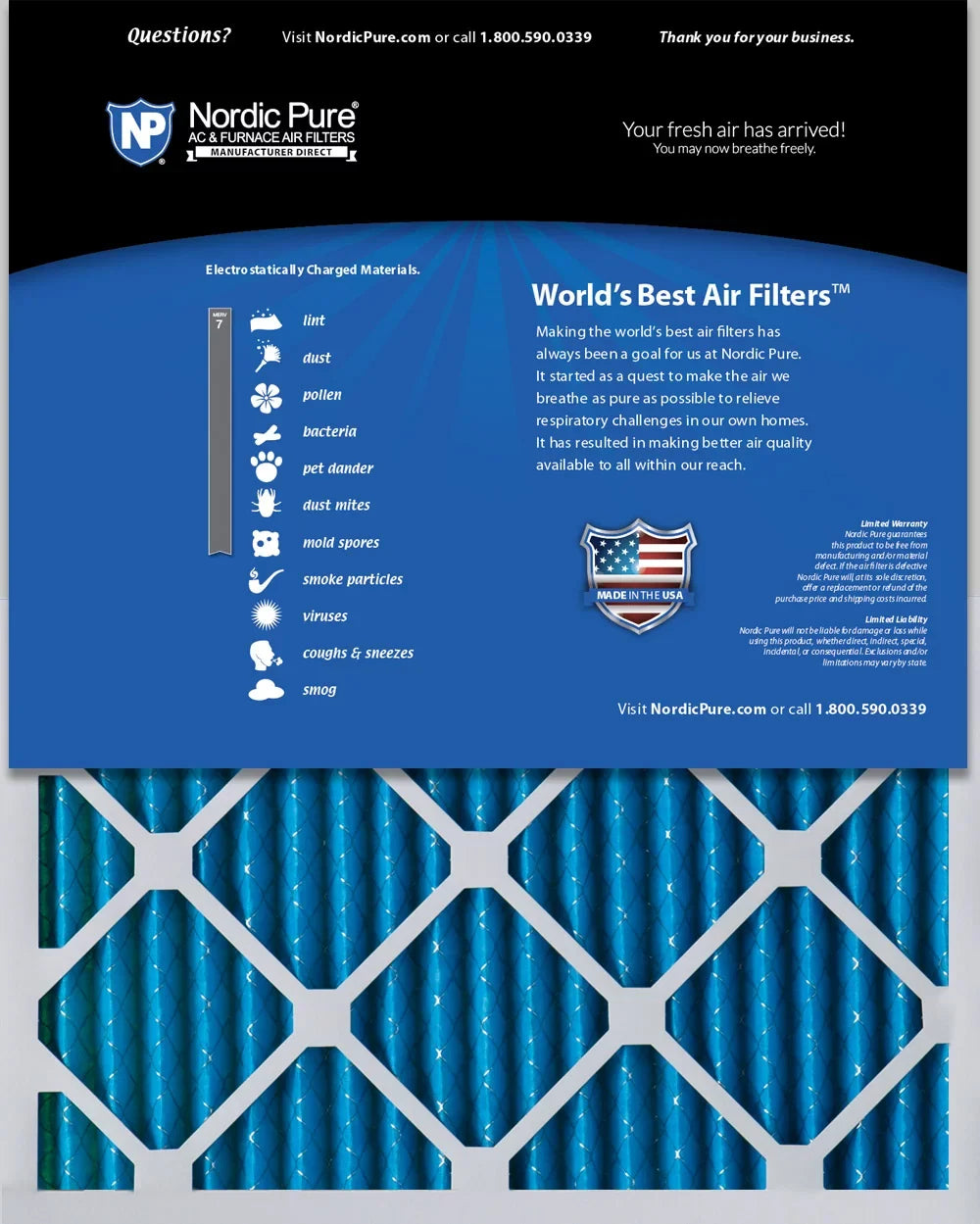14x25x1 (13_1/2x24_1/2) Pleated MERV 7 Air Filters 12 Pack